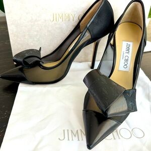 Jimmy Choo Lani 100 Leather & Mesh Pump